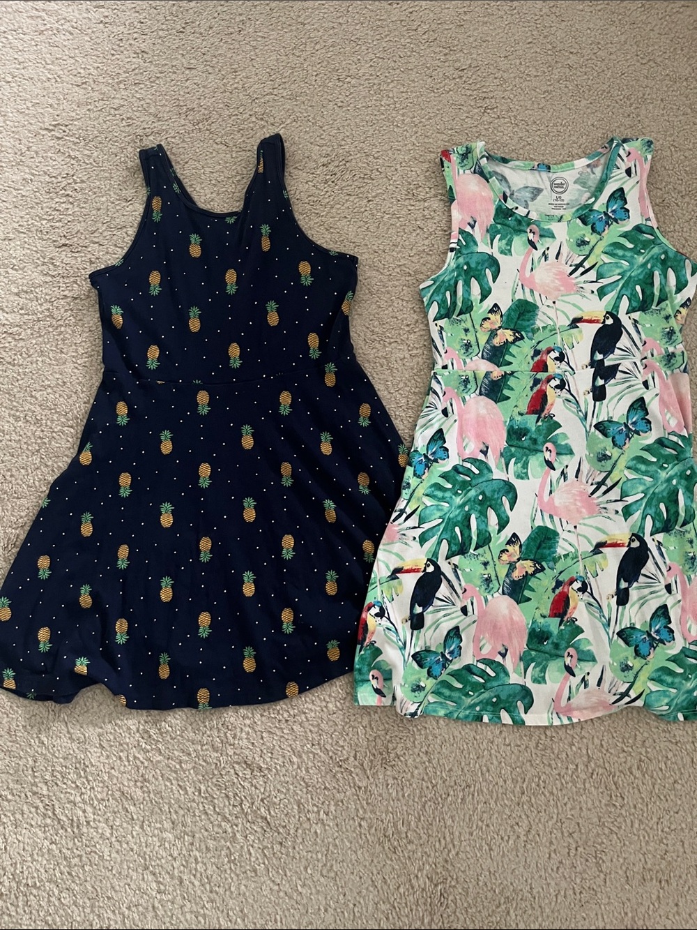 Tropical Flamingo & Toucan Tank Dress